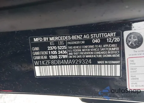 2021 Mercedes-Benz E 350 z USA, uszkodzony, nr VIN W1KZF8DB4MA929324